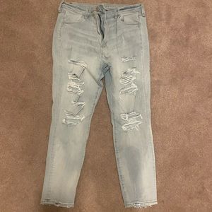 light blue ripped jeans american eagle